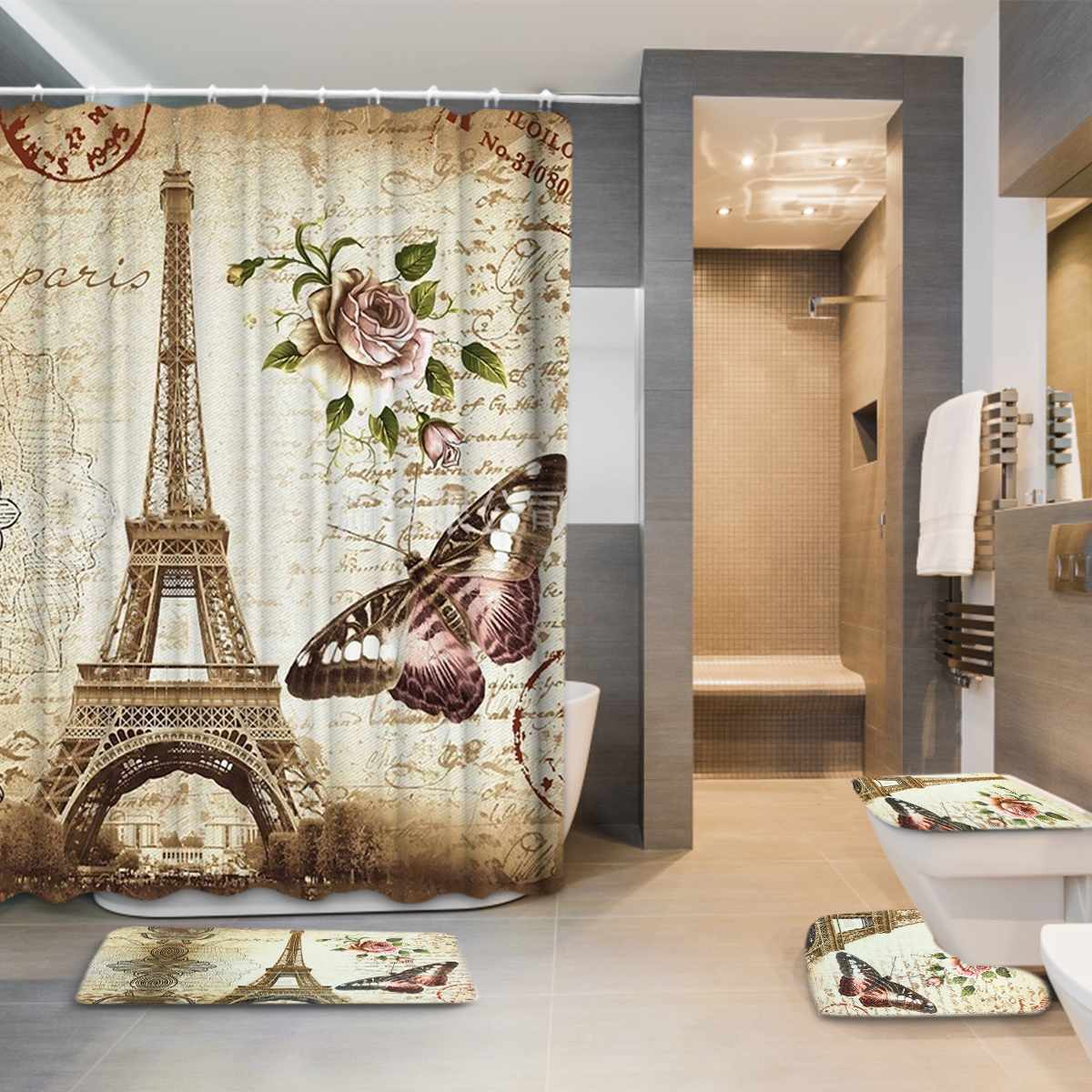 Retro Paris Shower Curtain